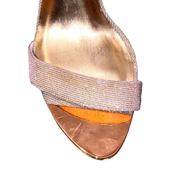 Ted Baker Sharlot Rose Gold Sparkling Stilleto Adj Ankle Strap Sandal 41 US 10.5 - Picture 2 of 12